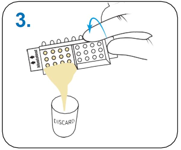 Pour off surplus milk from chamber 1 and discard